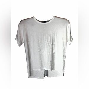 Athleta White Twist Back Tee | Open Back Short Sleeve Top